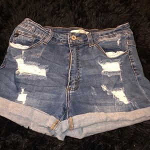 KanCan ripped jean shorts